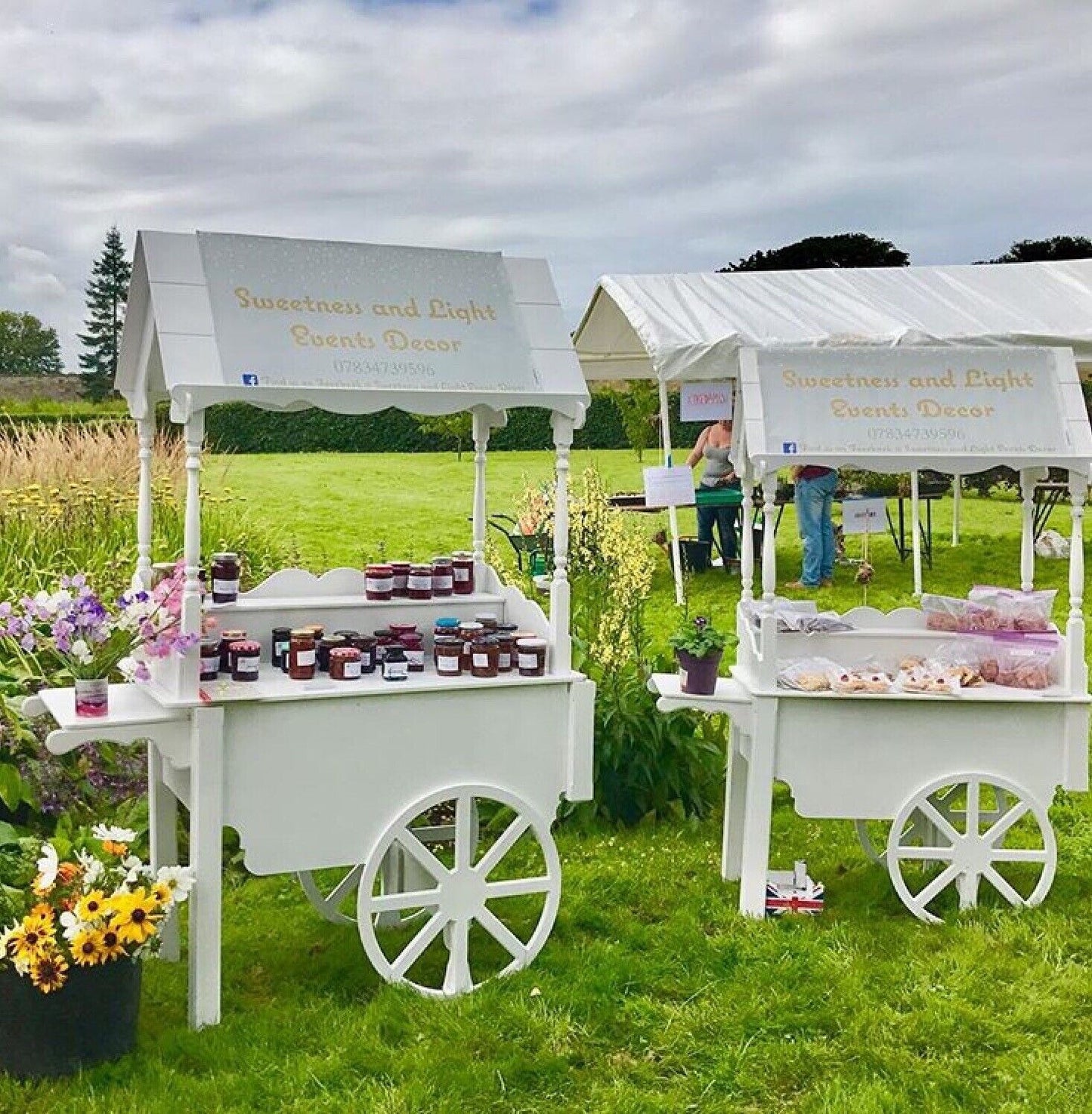 Candy Carts Wedding Cart New 2 Sizes Sweet Cart Display Fully Collapsible White