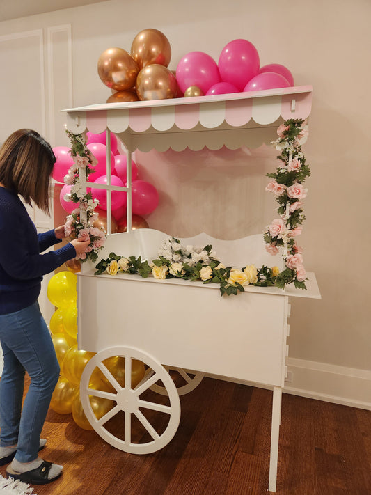 2024 Barbie and Ken Candy Cart, Pink and white& Blue and white Candy Cart